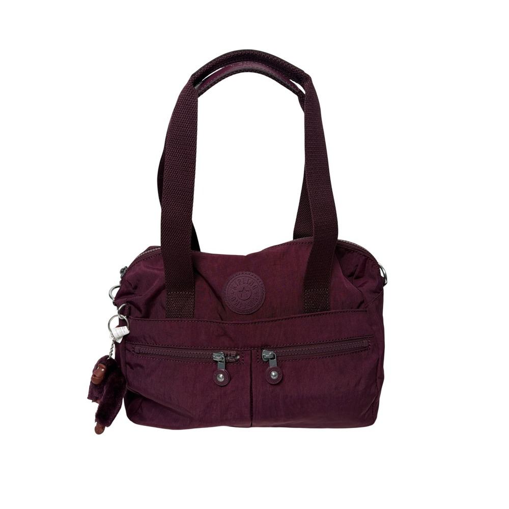 Kipling Klara Satchel Crossbody Bag Dark Plum Tonal Nylon KIA414 New